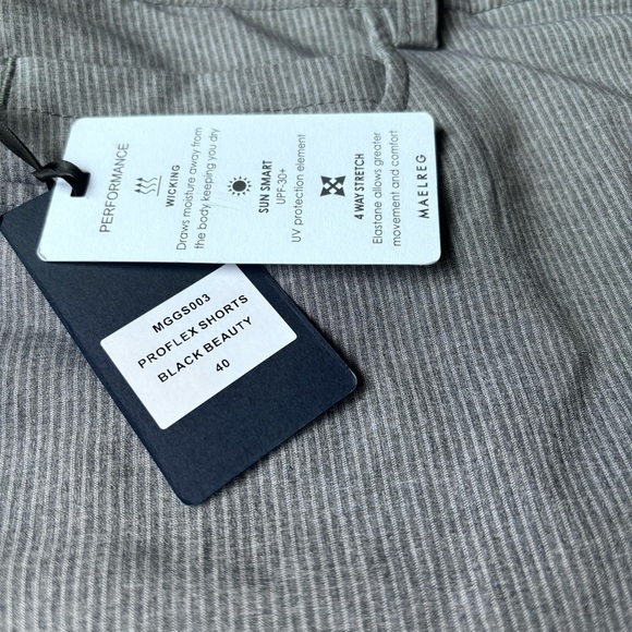 10'' Inseam Stretch Waist Lightweight Striped Flat Front Quick Dry Hybrid Flex - Picture 5 of 10